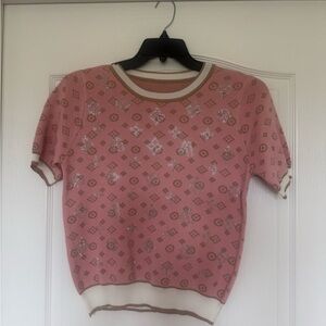 Pink Patterned Women's Top